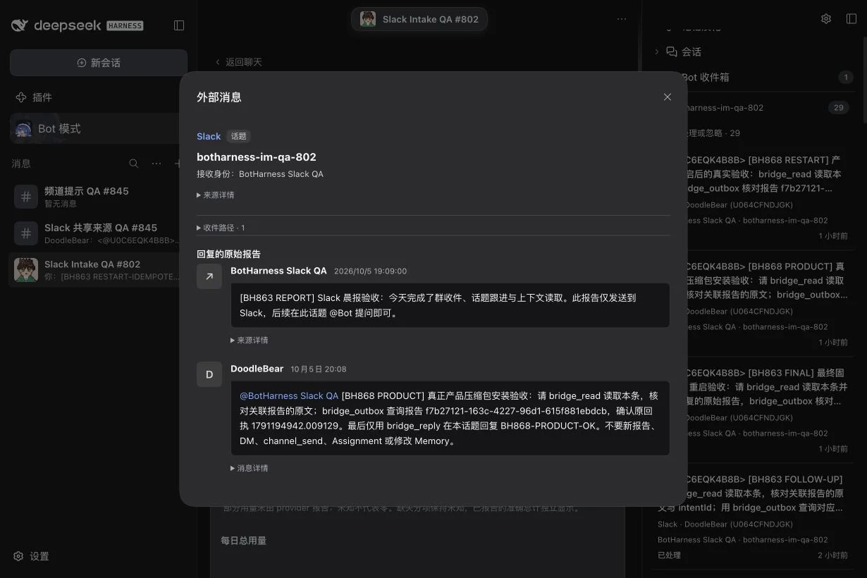 真实已处理 Slack 来源：原始发送人、接收身份与关联报告
